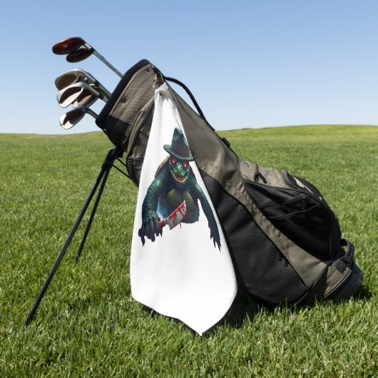 Creepy enge Halloween schildpad T-shirt Golfhanddoek (Groen)