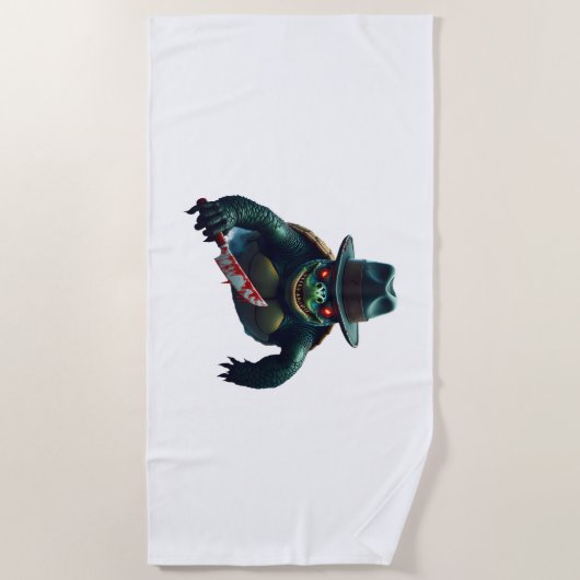 Creepy enge Halloween schildpad T-shirt Strandlaken (Voorkant)