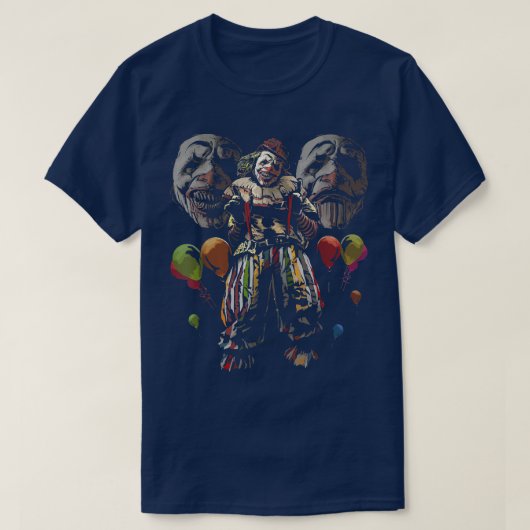 Creepy Evil Clown Balloons Horror Scary Halloween T-shirt (Design voorkant)
