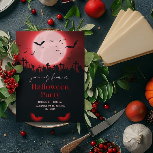 Creepy Evil Eyes Cemetery en Bats Illustratief Kaart