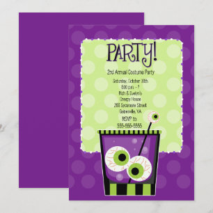 Creepy Eye Cocktail Adult Costume Party Invitation Kaart