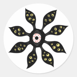 Creepy Eye Monster Weird Gothic Art Ronde Sticker