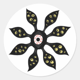 Creepy Eye Monster Weird Gothic Art Ronde Sticker