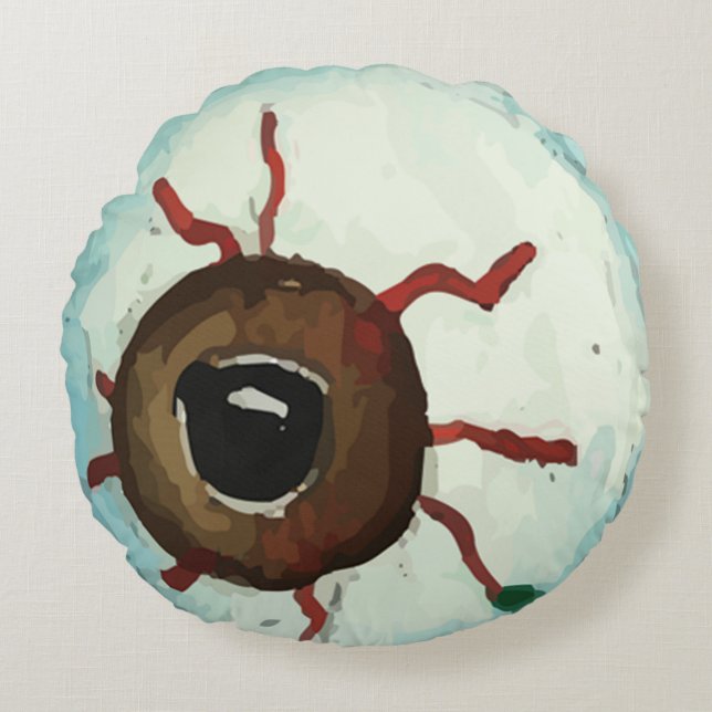 Creepy Eyeball #2 Rond Kussen (Voorkant)
