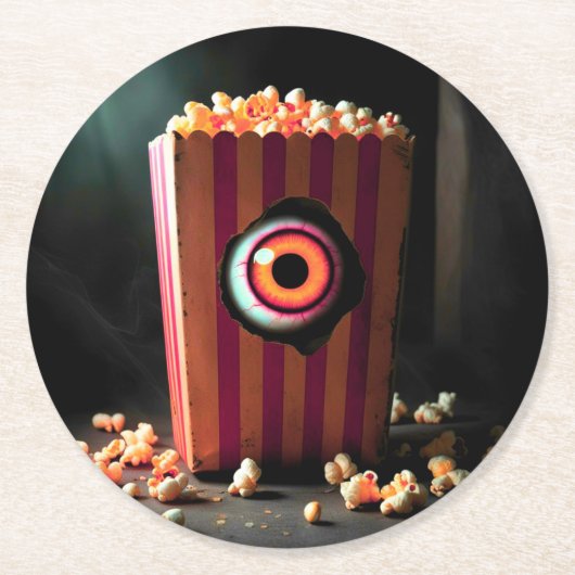 Creepy Eyeball in het Popcorn Onderzetter (Voorkant)