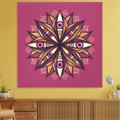 Creepy Eyes Psychedelic Flower Trippy Art Canvas Afdruk (Insitu (Woonkamer))