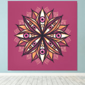 Creepy Eyes Psychedelic Flower Trippy Art Canvas Afdruk (Insitu (Houten vloer))