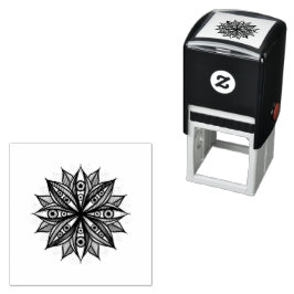 Creepy Eyes Psychedelic Flower Trippy Art Zelfinktende Stempel