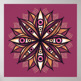 Creepy Eyes Psychedelic Flower Trippy Roze Poster