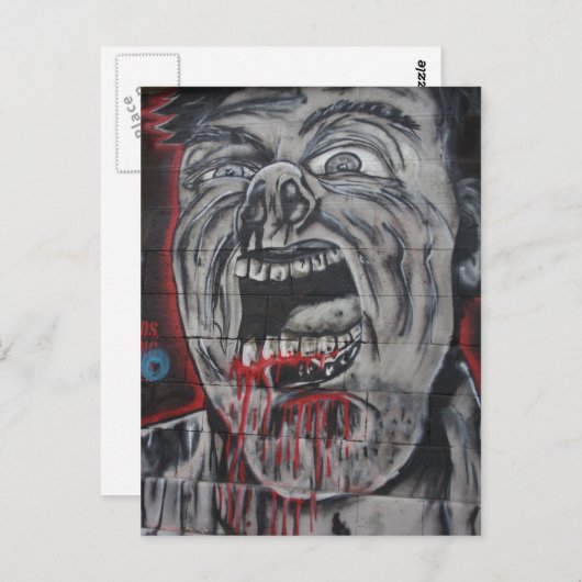 Creepy Face Graffiti Briefkaart (Voorkant / Achterkant)