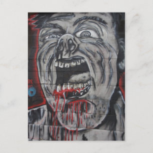 Creepy Face Graffiti Briefkaart