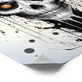 Creepy Fantasy Halloween Abstract Monster Gezicht Poster (Hoek)