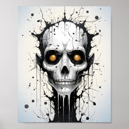 Creepy Fantasy Halloween Abstract Monster Gezicht Poster