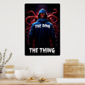 Creepy figure in a hoodie with tentacles and glowi poster (Keuken)