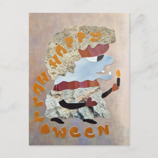 Creepy figuur viert Halloween trick or treat  Briefkaart (Voorkant)