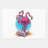 Creepy Flamingo Halloween Horror Skull Inpakpapier Vel (Voorkant)