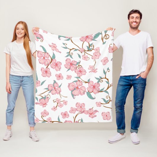 Creepy Flowers Patroon 4 Fleece Deken (In situ)