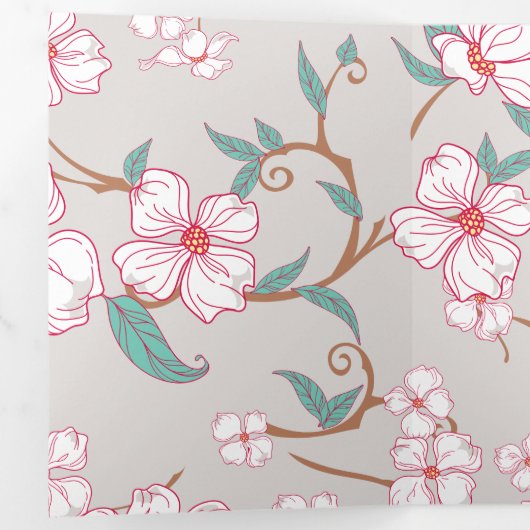 Creepy Flowers Patroon 6 Drieluik Wenskaart (Binnenzijde eerst)