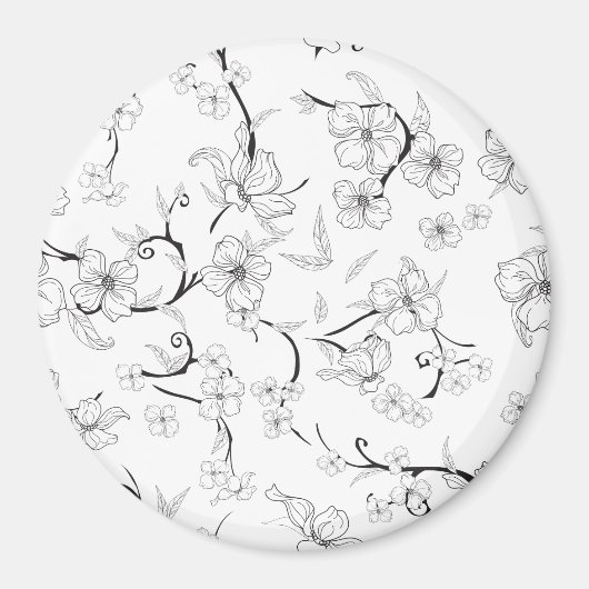 Creepy Flowers Patroon 7 Magneet (Voorkant)