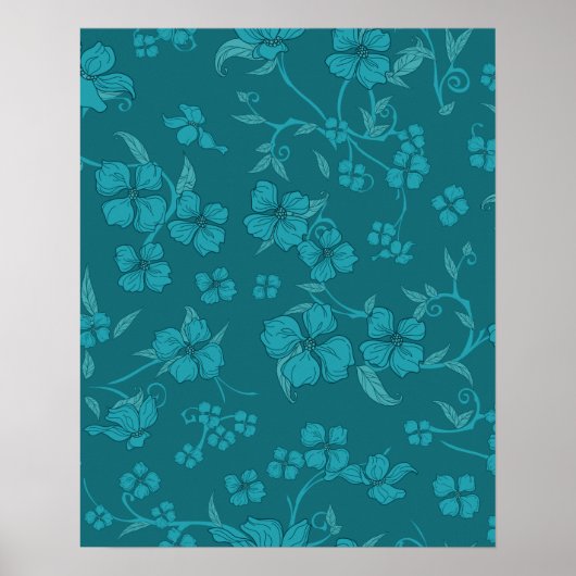 Creepy Flowers Patroon 9 Poster (Voorkant)