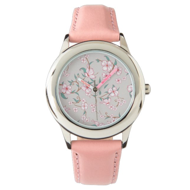 Creepy Flowers Patroon Horloge (Voorkant)