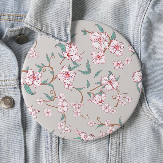 Creepy Flowers Patroon Ronde Button 6,0 Cm (In situ)