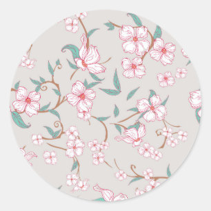 Creepy Flowers Patroon Ronde Sticker