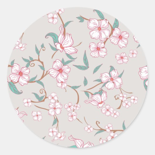 Creepy Flowers Patroon Ronde Sticker (Voorkant)