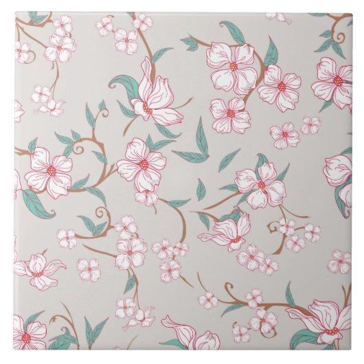 Creepy Flowers Patroon Tegeltje (Voorkant)