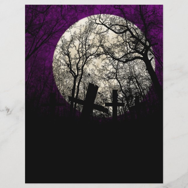 Creepy Forest Halloween Scrapbook Paper (Voorkant)