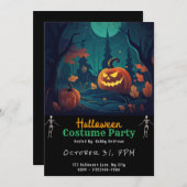 Creepy Forest Jack-O' Lantern Zwart Halloween Kaart (Voorkant / Achterkant)