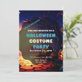 Creepy Forest Jack-O' Lanterns  Halloween Kaart (Staand voorkant)