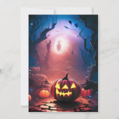 Creepy Forest Jack-O' Lanterns Halloween Kaart (Achterkant)