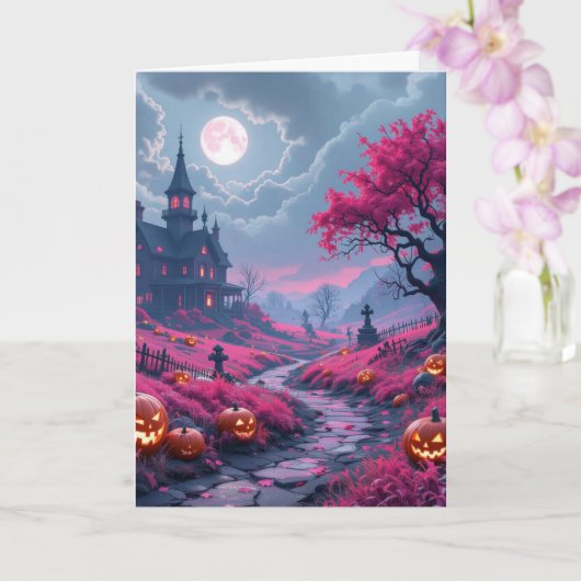  Creepy Fuchsia halloween mansion Kaart (Orchidee)