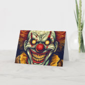Creepy Funhouse Carnaval Clown Happy Halloween Kaart (Voorkant)