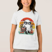Creepy Funny Halloween Casual Ghost Tri-Blend Shirt (Voorkant)