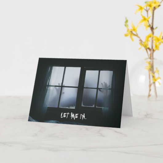 Creepy Funny Halloween Verjaardag Custom Text Kaart (Gele Bloem)