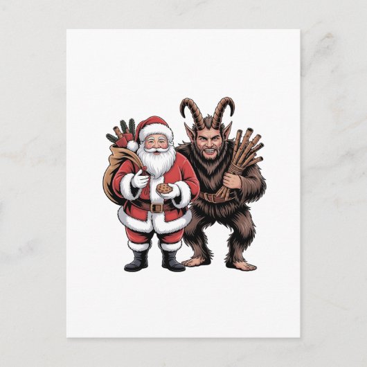 Creepy Funny Horror Kerstman Krampus Kerstmis Feestdagenkaart (Voorkant)