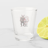 Creepy Funny Horror Kerstman Krampus Kerstmis Shot Glas (Achterkant)