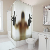 Creepy Funny Iemand in de douche Douchegordijn (In situ)