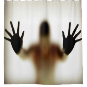 Creepy Funny Iemand in de douche Douchegordijn
