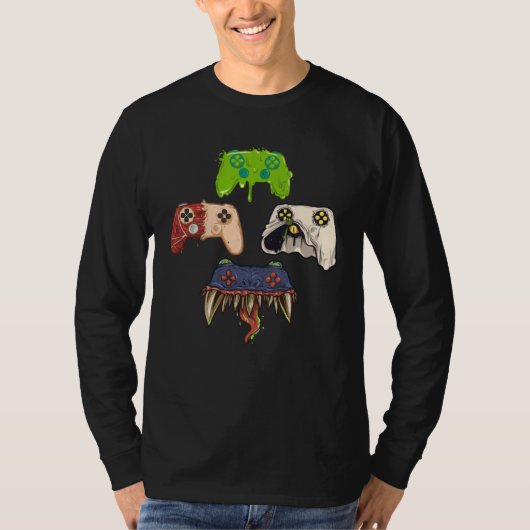 Creepy Gaming Controller Video Games Halloween Gam T-shirt (Voorkant)