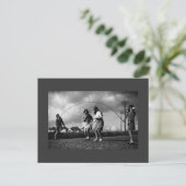 Creepy Gas Mask on Children Jumping Rope Briefkaart (Staand voorkant)