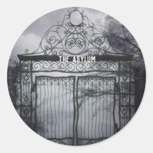Creepy Gates Full Moon Asylum Envelope Seal Ronde Sticker