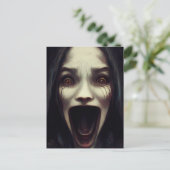 Creepy geest Halloween 2022 Feestdagenkaart (Staand voorkant)