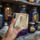 Creepy Ghost achtervolgt Halloween-Sticker Vierkante Sticker