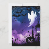 Creepy Ghost Bats Sky Halloween Party Kaart (Achterkant)