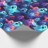 Creepy Ghost Blue Red Paarse Halloween Decoupage Cadeaupapier (Hoek)