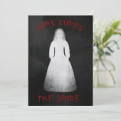 Creepy Ghost Bride Gothic Bridal Shower Kaart (Staand voorkant)