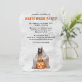 Creepy Ghost Cobweb Pumpkin Halloween Party Kaart (Staand voorkant)